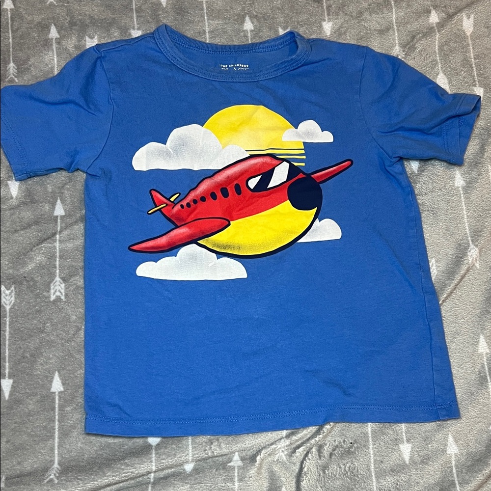 The Children's Place Blue Tee with Airplane Graphic
